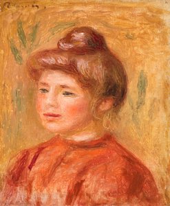 Popiersie kobiety w czerwieni autorstwa Pierre Auguste Renoir