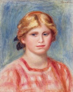 Popiersie kobiety w różowej bluzce, 1905 autorstwa Pierre Auguste Renoir