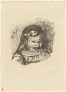 Claude Renoir, głowa opuszczona autorstwa Pierre Auguste Renoir
