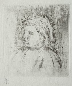 Claude Renoir, trzy czwarte w lewo autorstwa Pierre Auguste Renoir