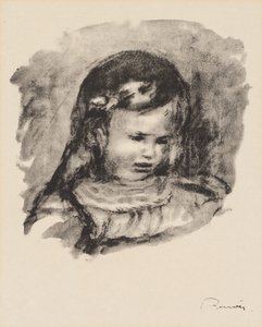 Claude Renoir, głowa opuszczona autorstwa Pierre Auguste Renoir