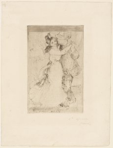 Taniec na wsi, ok. 1890 (brązowo-szara akwaforta na papierze kość słoniowa) autorstwa Pierre Auguste Renoir