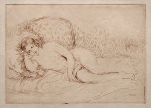 Naga kobieta leży autorstwa Pierre Auguste Renoir