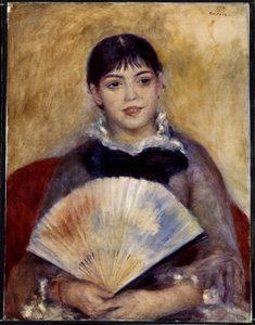 Dziewczyna z wachlarzem (Alphonsine Fournaise). Obraz Pierre Auguste Renoir (1841-1919) autorstwa Pierre Auguste Renoir