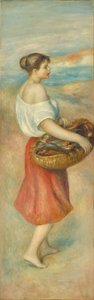 Dziewczyna z koszykiem ryb, ok. 1930 r. 1889. autorstwa Pierre Auguste Renoir