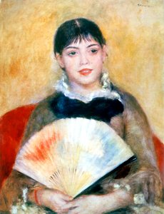 Dziewczyna z wachlarzem, 1881 autorstwa Pierre Auguste Renoir