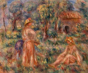 Dziewczyny w krajobrazie autorstwa Pierre-Auguste Renoir