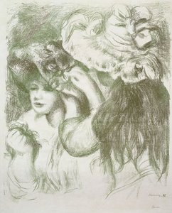 Przypinka do kapelusza, pierwsza deska; Pin Hat, pierwsza płyta, c.1897 autorstwa Pierre Auguste Renoir