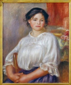 Młoda dziewczyna siedzi autorstwa Pierre Auguste Renoir