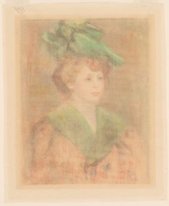 Dama w zielonym kapeluszu Mlle. Dieterle, koniec XIX-początek XX wieku. autorstwa Pierre Auguste Renoir