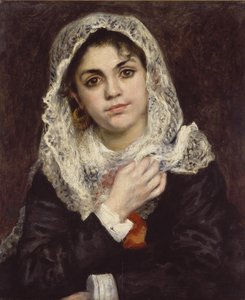 Lise w białym szalu, ok. 1872 r. autorstwa Pierre Auguste Renoir
