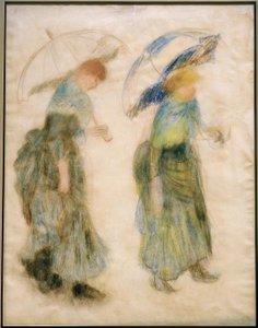 Dziewczyna z parasolem autorstwa Pierre Auguste Renoir