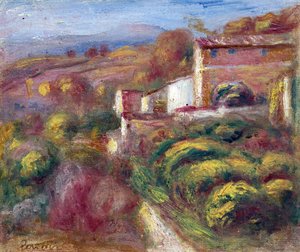 Poczta (Cagnes sur mer) - Obraz Pierre Auguste Renoir (1841-1919), - Olej na płótnie autorstwa Pierre Auguste Renoir