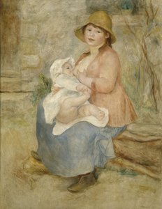 Macierzyństwo, znane również jako Dziecko przy piersi autorstwa Pierre Auguste Renoir
