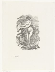 Naga kobieta stojąca obok winorośli Femme au cep de vigne autorstwa Pierre Auguste Renoir