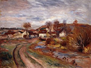 Wieś Normandii; Krajobraz w Normandii, 1895 autorstwa Pierre Auguste Renoir
