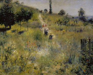 Ścieżka prowadząca przez wysoką trawę autorstwa Pierre Auguste Renoir