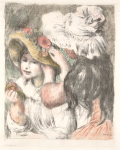 Przypinanie kapelusza autorstwa Pierre Auguste Renoir