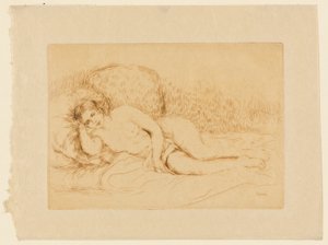 Leżąc nago autorstwa Pierre Auguste Renoir