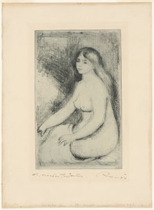 Kąpiący się na siedząco autorstwa Pierre Auguste Renoir