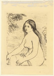 Siedząca naga kobieta autorstwa Pierre Auguste Renoir