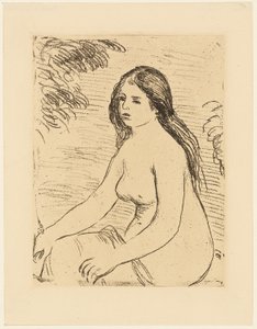 Siedząca naga kobieta autorstwa Pierre Auguste Renoir