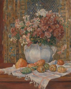 Martwa natura z kwiatami i opuncjami, ok. 1885 (olej na płótnie) autorstwa Pierre Auguste Renoir