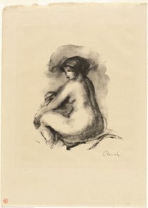 Studium siedzącej nagiej kobiety autorstwa Pierre-Auguste Renoir