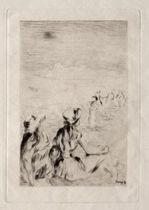 Na plaży w Berneval. autorstwa Pierre Auguste Renoir