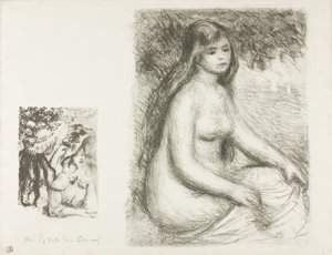 Przypięty Kapelusz i Kąpiący się autorstwa Pierre Auguste Renoir