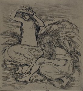 Dwie kobiety w kąpieli autorstwa Pierre Auguste Renoir