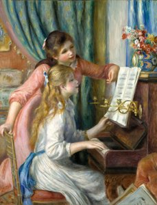 Dwie młode dziewczyny przy fortepianie, 1892 autorstwa Pierre Auguste Renoir