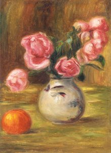 Wazon róż i pomarańczy, 1910 autorstwa Pierre Auguste Renoir