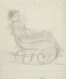 Kobieta siedząca na krześle (rekto); Kobieta na krześle, widziana z tyłu (verso) autorstwa Pierre Auguste Renoir