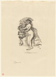 Kobieta z winoroślą autorstwa Pierre Auguste Renoir