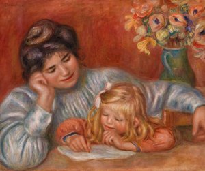 Lekcja pisania autorstwa Pierre Auguste Renoir
