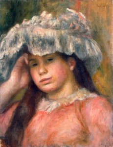Młoda dziewczyna w kapeluszu, 1892-1894. autorstwa Pierre Auguste Renoir