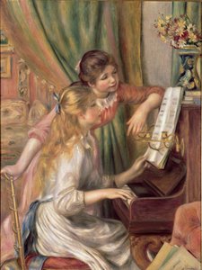 Młode dziewczyny przy fortepianie autorstwa Pierre Auguste Renoir