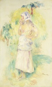 Młody chłop je jabłko; Wieśniaczka je jabłko, ok. 1894 r. autorstwa Pierre Auguste Renoir