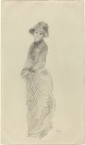 Młoda kobieta stojąca, c. 1880. autorstwa Pierre Auguste Renoir