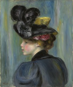 Młoda Kobieta z Czarnym Kapeluszem; Młoda kobieta w czarnym kapeluszu, 1895 autorstwa Pierre Auguste Renoir