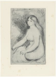 Siedząca naga kobieta Baigneuse ass autorstwa Pierre Auguste Renoir