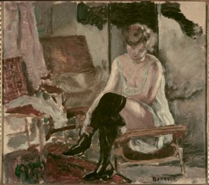Studium młodej kobiety na jej długim szezlongu autorstwa Pierre Bonnard