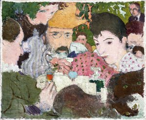 Degustacja w ogrodzie, ok. 1891 (olej, długopis i czarny tusz na ołówku na płótnie) autorstwa Pierre Bonnard