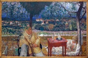 W ogrodzie (rozmowa w Prowansji). Z portretami Józefa Pankiewicza (1866-1940, malarz polski) i Marthe de Meligny (z domu Maria Boursin autorstwa Pierre Bonnard