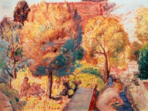 Krajobraz z kąpiącymi się autorstwa Pierre Bonnard