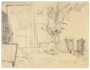 Doniczka z kwiatami w jadalni w Le Cannet autorstwa Pierre Bonnard