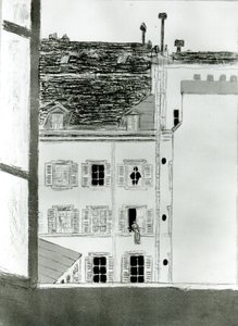 Dom na dziedzińcu autorstwa Pierre Bonnard