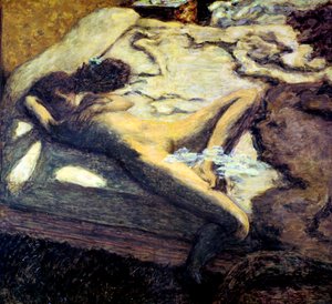 Kobieta leżąca na łóżku, czyli kobieta leniwa, 1899 autorstwa Pierre Bonnard