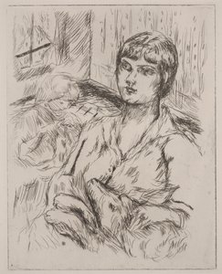 Kobieta z psem, ilustracja z filmu „Dingo” Octave Mirbeau autorstwa Pierre Bonnard